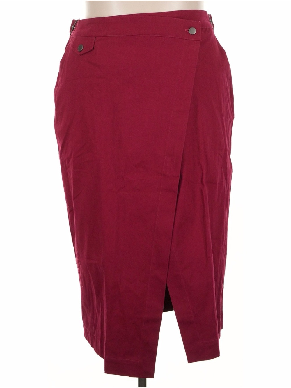 Wildfang Wine-Red Wrap Skirt